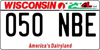 WI license plate 050NBE