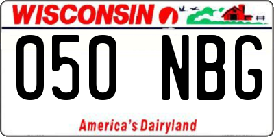 WI license plate 050NBG