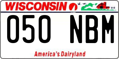 WI license plate 050NBM