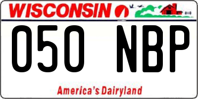 WI license plate 050NBP