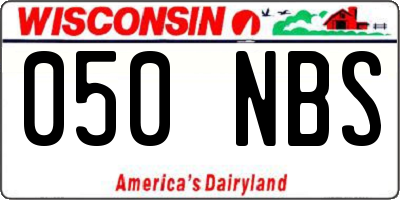 WI license plate 050NBS