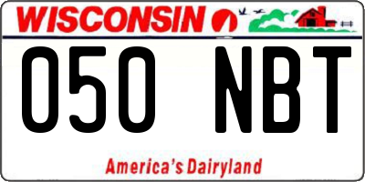 WI license plate 050NBT
