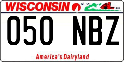 WI license plate 050NBZ