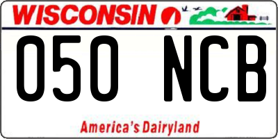 WI license plate 050NCB