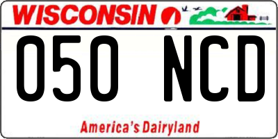 WI license plate 050NCD