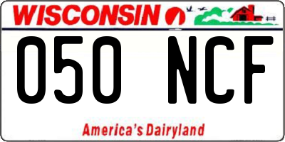 WI license plate 050NCF