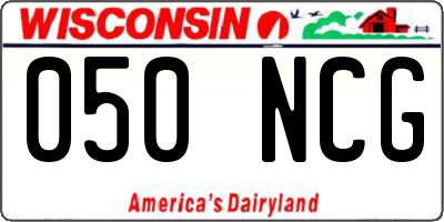 WI license plate 050NCG
