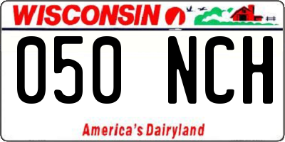 WI license plate 050NCH