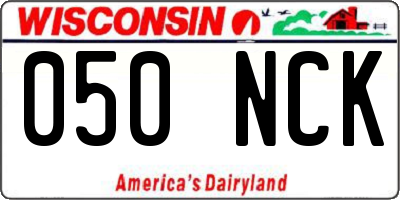 WI license plate 050NCK