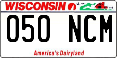 WI license plate 050NCM