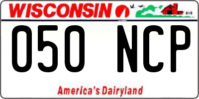 WI license plate 050NCP