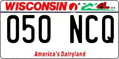 WI license plate 050NCQ