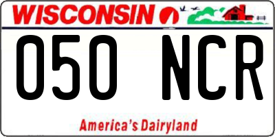 WI license plate 050NCR