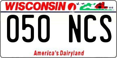 WI license plate 050NCS