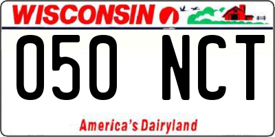 WI license plate 050NCT