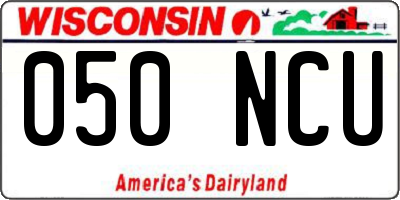 WI license plate 050NCU