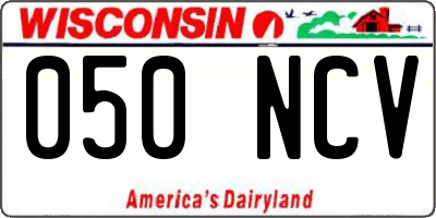 WI license plate 050NCV