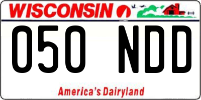 WI license plate 050NDD