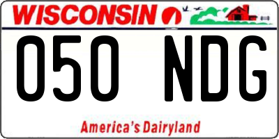 WI license plate 050NDG