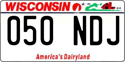 WI license plate 050NDJ