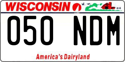 WI license plate 050NDM