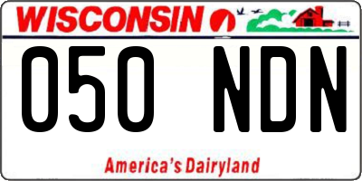 WI license plate 050NDN