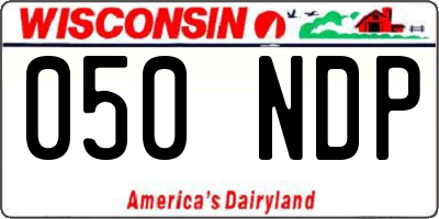 WI license plate 050NDP