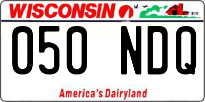 WI license plate 050NDQ