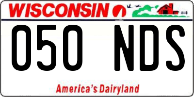 WI license plate 050NDS