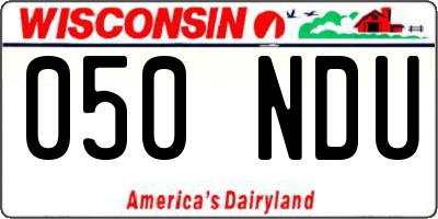 WI license plate 050NDU