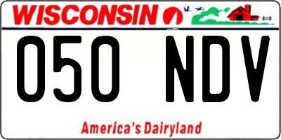 WI license plate 050NDV