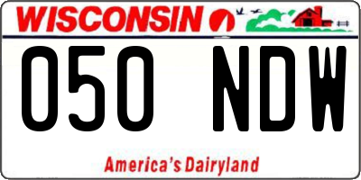WI license plate 050NDW