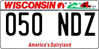 WI license plate 050NDZ