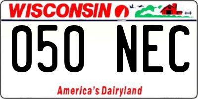 WI license plate 050NEC