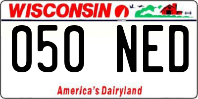 WI license plate 050NED