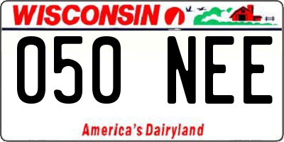 WI license plate 050NEE