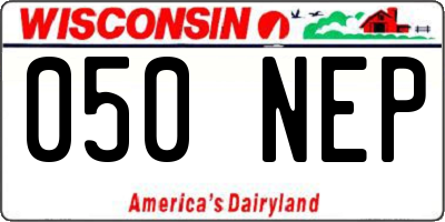 WI license plate 050NEP