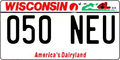 WI license plate 050NEU