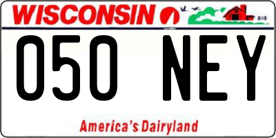WI license plate 050NEY