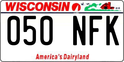 WI license plate 050NFK