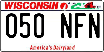WI license plate 050NFN