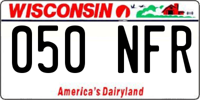 WI license plate 050NFR