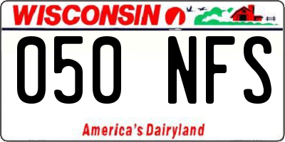 WI license plate 050NFS