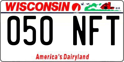 WI license plate 050NFT
