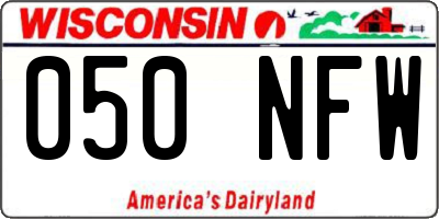 WI license plate 050NFW
