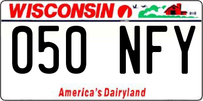 WI license plate 050NFY
