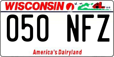 WI license plate 050NFZ