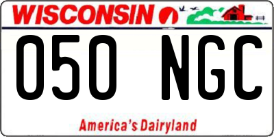 WI license plate 050NGC
