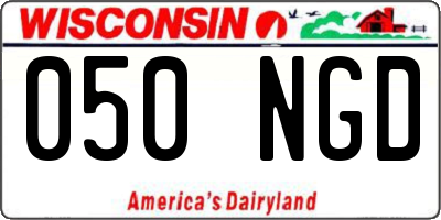 WI license plate 050NGD