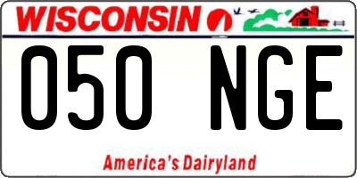 WI license plate 050NGE